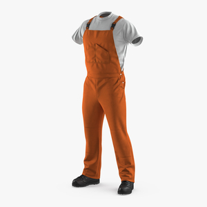 3D model Orange Waterproof Mens Work Uniform