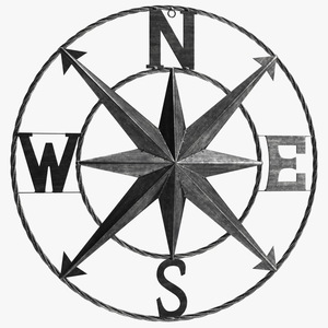 3D Classical Compass Rose Steel model