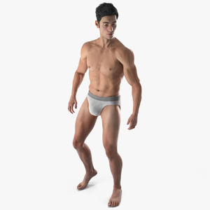 Male Athletic Figure in Underwear Fur 3D